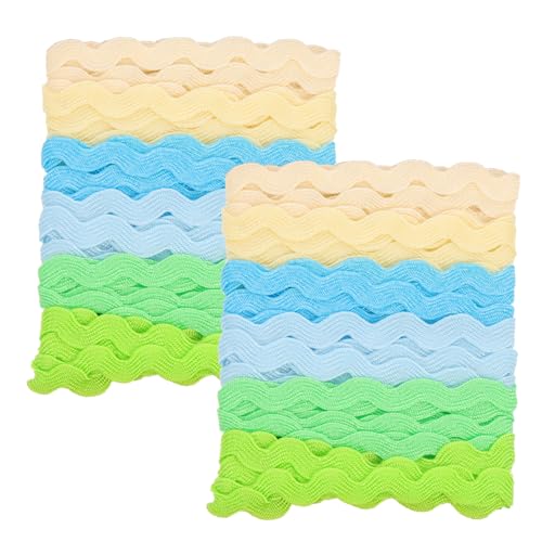 TOPPERFUN 2st Wasserwellenrand-gurtband Bandgestell Zickzack Buntes Wellenband Schleifenband Selber Machen Deko Geschenkband Schnitt Zum Kleidungszubehör Handbuch Polyester Kasten von TOPPERFUN