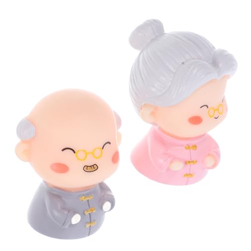 TOPPERFUN 2stücke Elderly Couple Miniaturfiguren Für Valentinstag Oder Jahrestag Torten Und Tischdekoration Langlebige Und Sichere Harzfiguren Romantisches Für Großeltern von TOPPERFUN