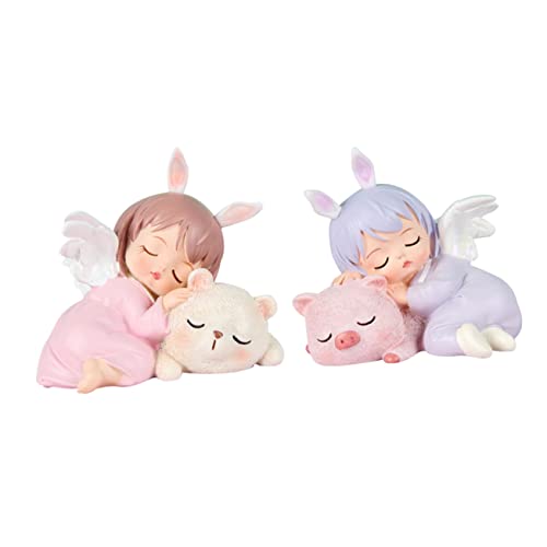 TOPPERFUN 2stücke Engel Figuren Niedliche Kuchen Dekoration Wohnaccessoire Party Deko Für Kinderzimmer Für Torten Und Festliche Anlässe von TOPPERFUN