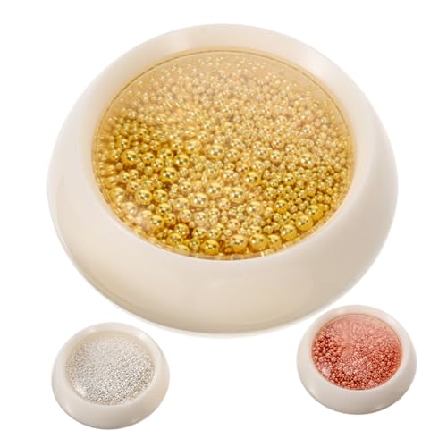 TOPPERFUN 3 Kartons Boxen Metallperlen für Nageldesign Dekorative Nail Art Charms für DIY Maniküre Rosen und Goldfarbene Zubehör für Handyhüllen und Mehr von TOPPERFUN