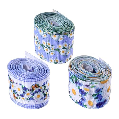 TOPPERFUN 3 Rollen Blumenmuster Dekorationsband Satinband für Geschenkverpackung Hochzeit und Diy Bouquets Yards pro Vielseitiges Geschenkbänder für Kreative Projekte TOPPERFUN 3 Rollen Blumenmuster Dekorationsband Satinband für Geschenkverpackung Hochzeit und Diy Bouquets Yards pro Vielseitiges Geschenkbänder für Kreative Projekte von TOPPERFUN