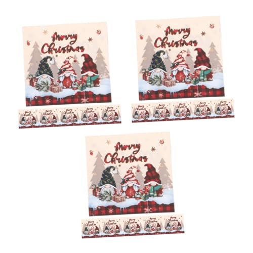 TOPPERFUN 3 Sätze Papierservietten Servietten Mit Cartoon Muster Weihnachtsservietten Getränkeservietten Feiertagsservietten Einweghandtücher Feiertags Einwegservietten 20 Stück * 3 von TOPPERFUN
