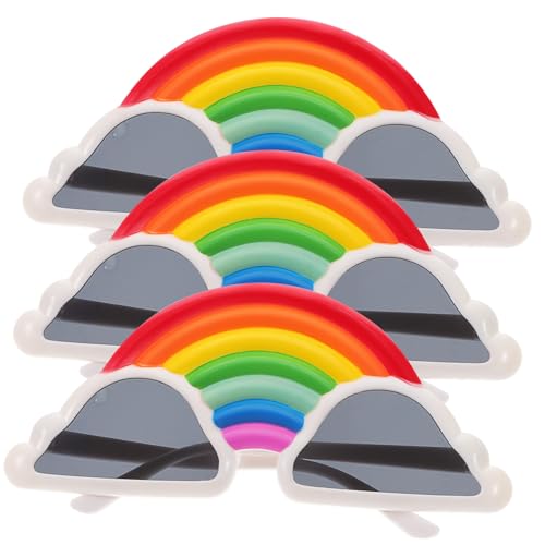 TOPPERFUN 3 Stück Rainbow Cloud Party Brillen Lustige Cosplay Eyeglasses Leichte Stabile Festivalbrille für Tanzpartys und Karneval Erwachsene Auffällig von TOPPERFUN