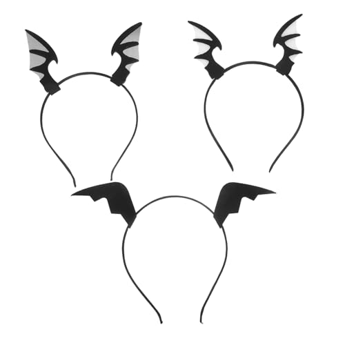TOPPERFUN 3 Stück Teiliges Halloween Fledermaus Haarreif mit Flügel Design Gruseliges Gothic Cosplay Haarschmuck für Damen und Auffälliges Partyaccessoire für Kostüm und Festival von TOPPERFUN