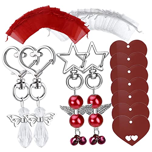 TOPPERFUN 30Sätze Engels Schlüsselanhänger Teilig Mit Dekorativen Tags Und Taschen Für Hochzeiten Babypartys Weihnachten Und Besondere Anlässe von TOPPERFUN