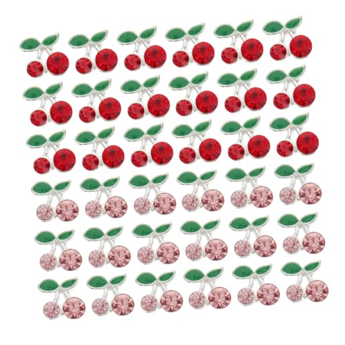 TOPPERFUN 36 Stück Teiliges Nail Charms Kirsche aus Langlebiger Legierung Leuchtend Glänzend Kompakt und Kreativ zur Nagelkunst dekoration für Frauen und Mädchen Langlebig und Formbeständig von TOPPERFUN