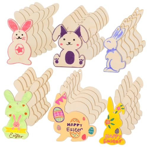 TOPPERFUN 3Sätze Holz Hasen Dekorationen Unfertige Holzscheiben für DIY Ostern Hängendes Holzdekor zum Bemalen Kreative Bastelideen für Frühlingsfest und Feiertagsdekorationen TOPPERFUN 3Sätze Holz Hasen Dekorationen Unfertige Holzscheiben für DIY Ostern Hängendes Holzdekor zum Bemalen Kreative Bastelideen für Frühlingsfest und Feiertagsdekorationen von TOPPERFUN