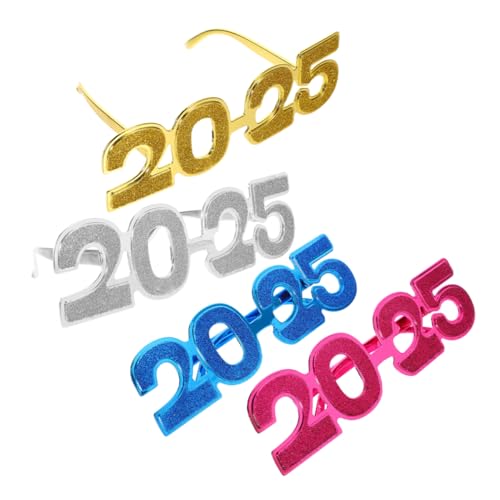 TOPPERFUN 4 Stück 2025 Sonnenbrillen-Requisite Partybrille für und Erwachsene Vorabend Silvesterbrille party dekoration scherzbrille gläser Neujahrsparty-Brillen lustige Brille Stk TOPPERFUN 4 Stück 2025 Sonnenbrillen-Requisite Partybrille für und Erwachsene Vorabend Silvesterbrille party dekoration scherzbrille gläser Neujahrsparty-Brillen lustige Brille Stk von TOPPERFUN