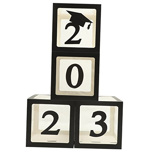 TOPPERFUN 4 Stück Boxen Abschluss dekorative Ballonbox Zahlen Rosa abschlussfeier ballons boxen Ballonboxen für Absolventen Abschlussballons Abschlussballondekor Papier Black TOPPERFUN 4 Stück Boxen Abschluss dekorative Ballonbox Zahlen Rosa abschlussfeier ballons boxen Ballonboxen für Absolventen Abschlussballons Abschlussballondekor Papier Black von TOPPERFUN
