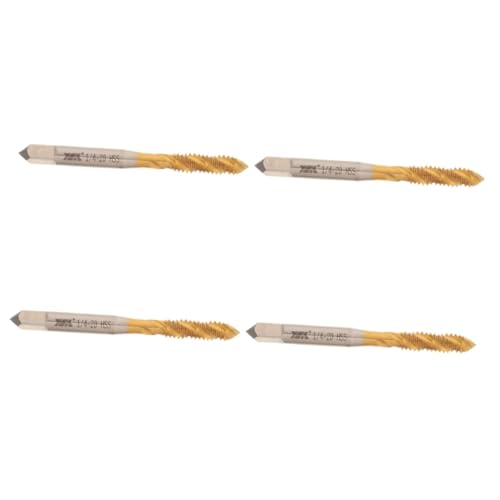 TOPPERFUN 4 Stück Flötenhahn Senkbohrer beschichtet Stufenbohrer schrauben Schritt Werkzeug Schraubgewindeschneider Reparatur des Gewindebohrers Spiralhahn Hochgeschwindigkeitsstahl Golden von TOPPERFUN