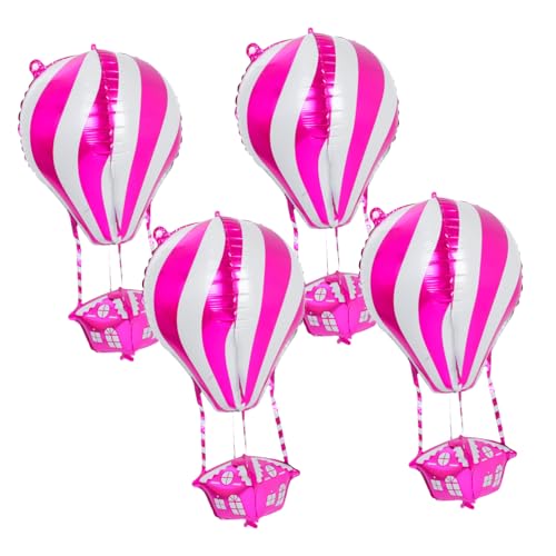 TOPPERFUN 4 Stück Heizballon Heißluftballon Dekoration Ballons Geburtstagsfeier Heißluftballon Ballon Geburtstagsfeier Ballon Dekorationen für Hochzeitsballons Aluminiumfolie Rosy von TOPPERFUN