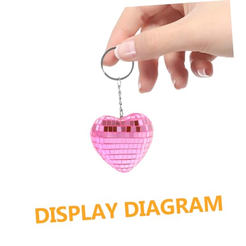 TOPPERFUN 4 Stück Herzförmiger Disco Ball Schlüsselanhänger Kreative Spiegelkugel Anhänger Kleine Party Favor Dekoration Modischer Taschenanhänger für Festtage TOPPERFUN 4 Stück Herzförmiger Disco Ball Schlüsselanhänger Kreative Spiegelkugel Anhänger Kleine Party Favor Dekoration Modischer Taschenanhänger für Festtage von TOPPERFUN