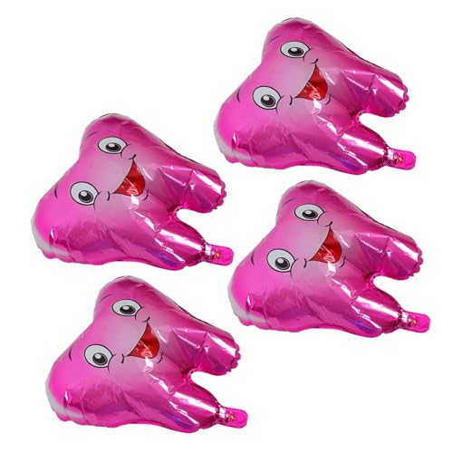 TOPPERFUN 4 Stück Shower Zahnballons Lustige Aufblasbare Dekoration für Kindergeburtstage und Babyfeiern Aluminiumfolie Langlebig Kreative Partydekoration für Unvergessliche von TOPPERFUN