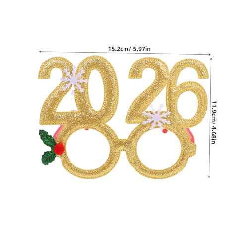 TOPPERFUN 4 Stück Teiliges Glitzerparty Brille für Silvester Neujahr Leichte Auffällige Brillen Silber Rot Grün Gold als Foto Accessoire und Festliche Partydekoration von TOPPERFUN