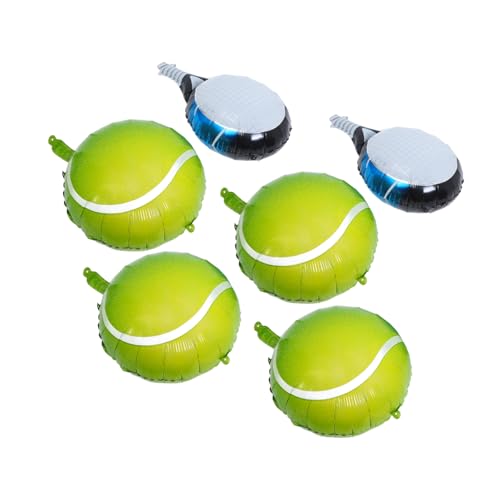 TOPPERFUN 4 Stück Tennisballons Link Woo Form Tennis Dekoration Ballons Farben Zubehör Thema Königlicher Schläger Sportparty Nummer Happy For Paddle Aluminiumballon Pickle von TOPPERFUN