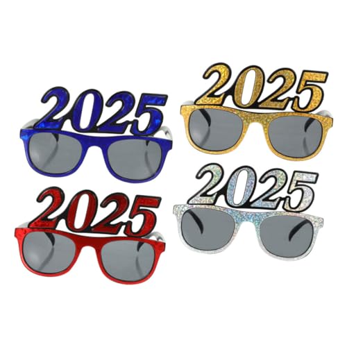 TOPPERFUN 4 Stück lustige Brille Rahmen 2025 Glitzerbrille Jahre 2025 Brillen-Foto-Requisite Neujahrsparty-Brillen trendy Partyzubehör Neujahrsbrille lustige Tanzbrille Augendekoration Stk TOPPERFUN 4 Stück lustige Brille Rahmen 2025 Glitzerbrille Jahre 2025 Brillen-Foto-Requisite Neujahrsparty-Brillen trendy Partyzubehör Neujahrsbrille lustige Tanzbrille Augendekoration Stk von TOPPERFUN