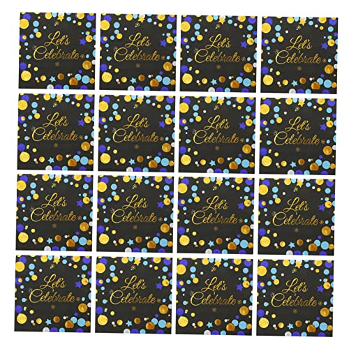 TOPPERFUN 40 Stück Papierserviette Goldfolie Geschirr für Abschlussfeiern geschirrtücher Herzlichen Glückwunsch Grad Servietten Einweg -Dinner -Servietten Schwarz von TOPPERFUN