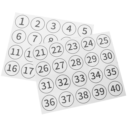 TOPPERFUN 40 Stück Zahlenaufkleber Aufkleber mit kleinen Nummern Nummernaufkleber für das Klassenzimmer Nummernaufkleber klein Zahlen für die Klassenzimmerwand PVC von TOPPERFUN