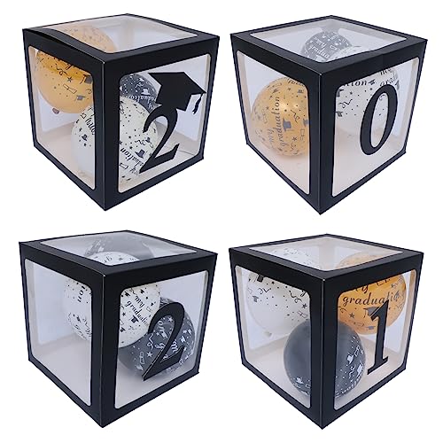 TOPPERFUN 4Er-Box Abschlussballonbox Rosa für Party Absolventenboxen dekorativ Abschlussballondekoration Abschlussballonverzierung Abschlussfeier Ballon Papier Black TOPPERFUN 4Er-Box Abschlussballonbox Rosa für Party Absolventenboxen dekorativ Abschlussballondekoration Abschlussballonverzierung Abschlussfeier Ballon Papier Black von TOPPERFUN