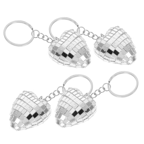 TOPPERFUN 4Stücke Pack Spiegel Disco Kugel Schlüsselanhänger Herzform Robuste und Stilvolle Taschenanhänger für Disco Partys oder Dekoration für Rucksack TOPPERFUN 4Stücke Pack Spiegel Disco Kugel Schlüsselanhänger Herzform Robuste und Stilvolle Taschenanhänger für Disco Partys oder Dekoration für Rucksack von TOPPERFUN