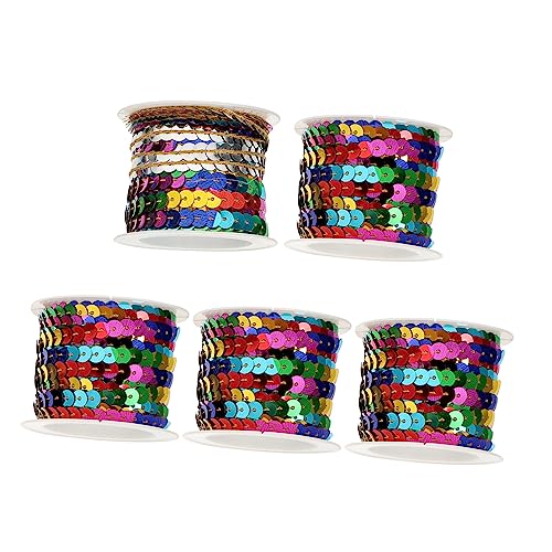 TOPPERFUN Paillettenschnüre Zum Basteln 5 Rollen Paillettenspule Widerstand Für Projekte TOPPERFUN Paillettenschnüre Zum Basteln 5 Rollen Paillettenspule Widerstand Für Projekte von TOPPERFUN