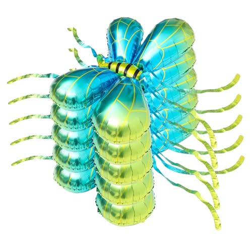 TOPPERFUN 5 Stück Cosplay- Blau Party Flügel Ballons Dekorationen Groß Zubehör Bienenflügelballon Farben Geformt Geburtstag Luftballons Fee Requisite Aluminiumfolie Blue von TOPPERFUN