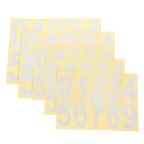 TOPPERFUN 5 Stück Reflektierende Nummernaufkleber Mailbox-Postnummern Adressnummern für Hausnummern Zahlenaufkleber Postfach Briefe Adresszeichen Mailboxnummern PVC selbstklebend Silber von TOPPERFUN