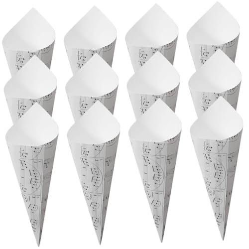 TOPPERFUN 50 Stück Papierkegel mit Notenmuster Blumenverpackungskegel aus Hochwertigem Papier Vielseitig für Hochzeit Konfetti Blütenblätter Mini Bouquets Einfache Dekoration für Fest und TOPPERFUN 50 Stück Papierkegel mit Notenmuster Blumenverpackungskegel aus Hochwertigem Papier Vielseitig für Hochzeit Konfetti Blütenblätter Mini Bouquets Einfache Dekoration für Fest und von TOPPERFUN
