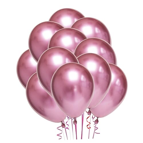 TOPPERFUN 50Stücke Metallic Farbige Latexballons für Feste Party Dekoration Rosa Hochwertige Luftballons für Geburtstagsfeiern Hochzeiten und Besondere Anlässe von TOPPERFUN