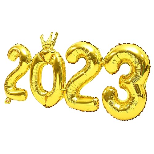 TOPPERFUN 5Sätze Neujahrsballons Aluminium Folienballons für Feierlichkeiten Dekoration für Zuhause Büro und Partys Langlebig und Sicher für Kreative von TOPPERFUN