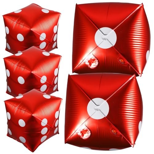 TOPPERFUN 5Stücke Würfelfolienballons Rote Aluminium Folienballons Für Themenpartys Jahre Party Dekorationen Partyversorgungen Und Luftballons Für Feierlichkeiten TOPPERFUN 5Stücke Würfelfolienballons Rote Aluminium Folienballons Für Themenpartys Jahre Party Dekorationen Partyversorgungen Und Luftballons Für Feierlichkeiten von TOPPERFUN