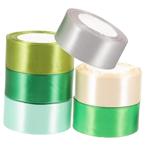 TOPPERFUN 6 Rollen Dekorative Geschenkband Teiliges aus Hochwertigen Bändern Grün und Beigetönen für DIY Projekte und Festliche Anlässe von TOPPERFUN
