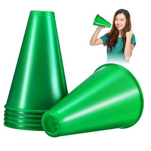 TOPPERFUN 6 Stück Cheer Megaphone aus Kunststoff Vielseitige Partyhörner für Sportevents und Geburtstagsfeiern Langlebig und Mitgebsel von TOPPERFUN