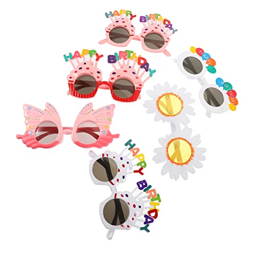 TOPPERFUN 6 Stück Lustige Geburtstagsbrillen Kreative Partybrille für Fotos Deko für Geburtstagsfeiern Vielseitig Einsetzbar Sicher für Erwachsene von TOPPERFUN