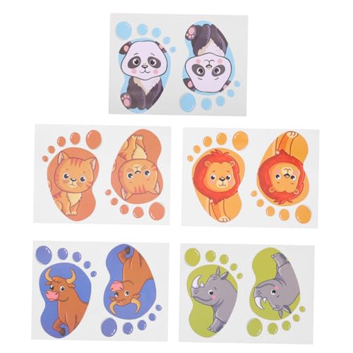 TOPPERFUN 6 Stück Teiliges Selbstklebende Wasserdichte Fußabdruck Bodenaufkleber mit Niedlichen Dschungeltier motiven Langlebige Schul Kindergarten Dekoration für Saubere Glatte Oberflächen TOPPERFUN 6 Stück Teiliges Selbstklebende Wasserdichte Fußabdruck Bodenaufkleber mit Niedlichen Dschungeltier motiven Langlebige Schul Kindergarten Dekoration für Saubere Glatte Oberflächen von TOPPERFUN