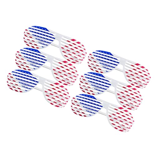 TOPPERFUN 6 Stück Teiliges Shutter Glasses mit Amerikanischer Flagge Leichte Plastik Sonnenbrille für Independence Day Party Lustige Foto Requisiten für Erwachsene für Feierlichkeiten TOPPERFUN 6 Stück Teiliges Shutter Glasses mit Amerikanischer Flagge Leichte Plastik Sonnenbrille für Independence Day Party Lustige Foto Requisiten für Erwachsene für Feierlichkeiten von TOPPERFUN