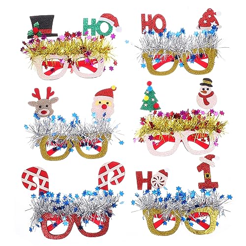 TOPPERFUN 6Paare Weihnachtliche Partybrillen Lustige Gläser für Feste Geburtstagsfeiern und Rollenspiele Vielseitig Einsetzbar Leicht und Bequem mit Festlichen Mustern für Laune TOPPERFUN 6Paare Weihnachtliche Partybrillen Lustige Gläser für Feste Geburtstagsfeiern und Rollenspiele Vielseitig Einsetzbar Leicht und Bequem mit Festlichen Mustern für Laune von TOPPERFUN