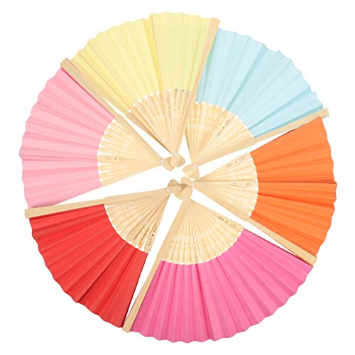 TOPPERFUN 6Stücke DIY Papierventilatoren für Leere Klappfächer zum Bemalen für Dekoration und Kreative Projekte zu Hause Schule und Kindergarten von TOPPERFUN