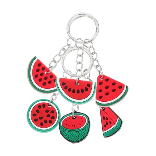 TOPPERFUN 6Stücke Wassermelonen Schlüsselanhänger Charm Obstanhänger Zum Aufhängen Niedliche Schlüsselanhänger Dekoration Für Taschen Schlüsselbund von TOPPERFUN