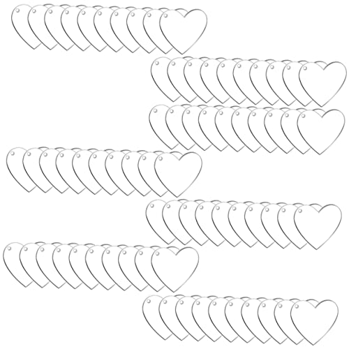 TOPPERFUN 70 Stück Herz Schlüsselanhänger Hochzeitsdekorationen für die Zeremonie Herz-Acrylscheiben Schlüsselbund Schlüsselringe multifunktionaler Schlüsselanhänger Liebe von TOPPERFUN
