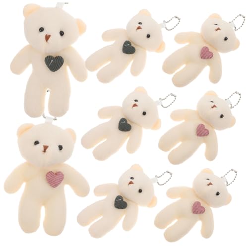 TOPPERFUN 8 Stück Bär Schlüsselanhänger Mini-plüschtiere Abschluss-minibärenmasse Ausgestopfter Bär Ausgestopfte Tiere in Loser Schüttung Bär Plüsch Kleine Bären Pp Baumwolle von TOPPERFUN