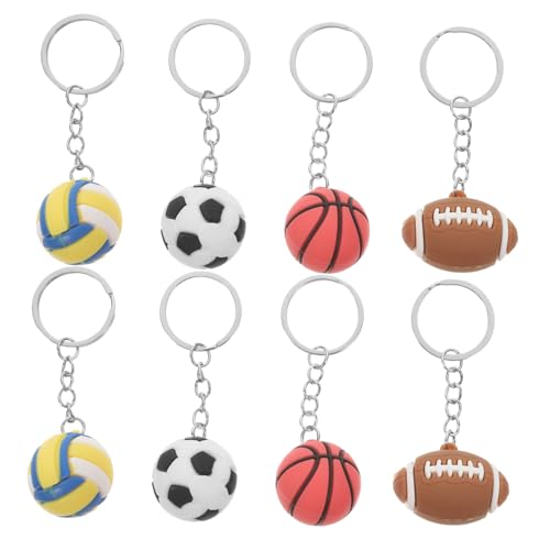 TOPPERFUN 8 Stück Ballornamente Fußball Schlüsselanhänger Sportball Schlüsselanhänger Basketball Schlüsselanhänger Massenartikel Sport Partygeschenke Basketball Schlüsselanhänger Für von TOPPERFUN
