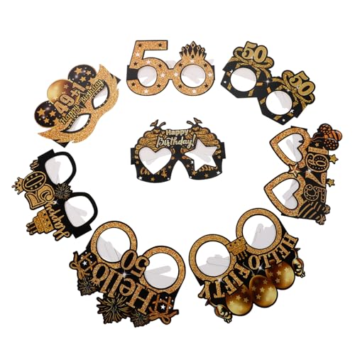 TOPPERFUN 8 Stück Geburtstag Partybrillen aus Stabilem Papier für Damen und Herren Lustige Foto-requisiten Kreative Geburtstagsdeko für Familienfeiern und Freunde Leichte Partybrillen zum von TOPPERFUN