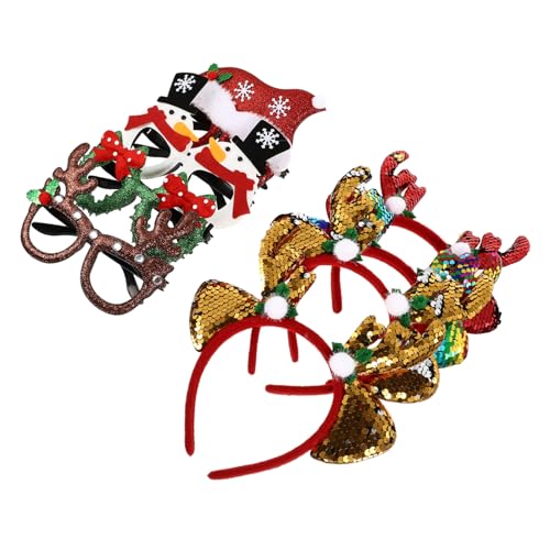 TOPPERFUN 8 Stück Teiliges Weihnachts Haarreif mit Rentiergeweih und Glitzerbrillen Leichtes Xmas Kostüm Accessoire für Erwachsene und Festlicher Kopfschmuck für Party und Fotorequisiten TOPPERFUN 8 Stück Teiliges Weihnachts Haarreif mit Rentiergeweih und Glitzerbrillen Leichtes Xmas Kostüm Accessoire für Erwachsene und Festlicher Kopfschmuck für Party und Fotorequisiten von TOPPERFUN