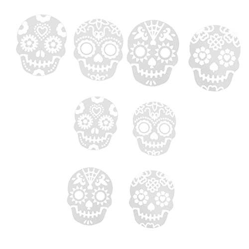 TOPPERFUN 8Stücke Halloween Kuchen Schablonen Hohle Schädel Tortendekor Vorlagen aus Wiederverwendbar für DIY Backen und Gruselige Halloween Feiern von TOPPERFUN