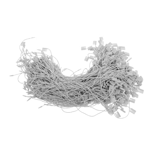 TOPPERFUN 950 Stück Schlüsselband für Kleidungsanhänger Etikett label clip markiesen klemmen Bekleidungsbinder Krawatten für Kleideranhänger Klamotten-Krawatten Hanfseil Light Grey von TOPPERFUN