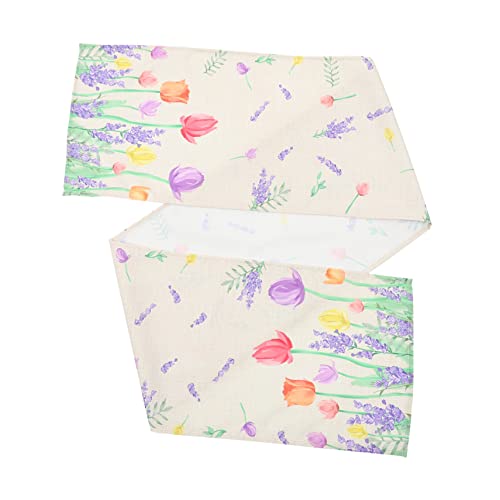 TOPPERFUN Blumendruck Tischläufer Wasserdichtes Tischtuch für Hochzeit und Partys Design für Esszimmer und Dekoration für Anlässe von TOPPERFUN