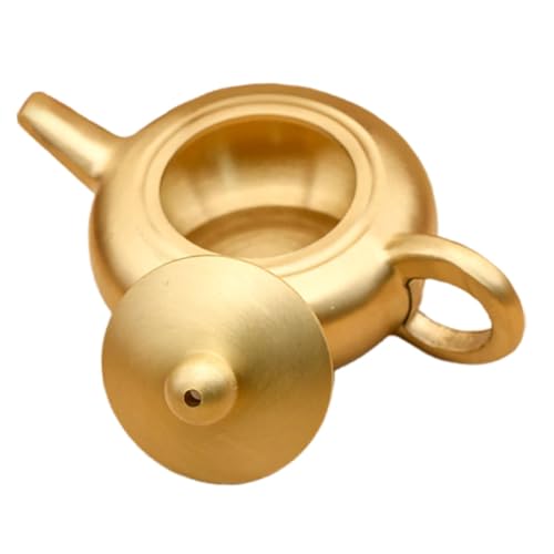 TOPPERFUN Brass Teapot Miniatur Sammlerstück Als Schreibtischornament Für Raumgestaltung Für Und Wohnräume Hochwertigem Messing Gefertigt von TOPPERFUN