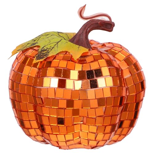 TOPPERFUN Discokugeln-Tortenaufsatz: Reflektierende Kürbisfigur, Geburtstagsparty-Dekoration, Tischdekoration für 70er-Jahre-Tanzparty-Zubehör, Halloween von TOPPERFUN