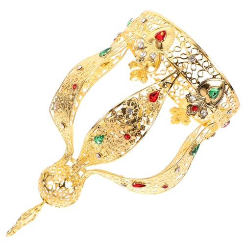 TOPPERFUN Europäische Mini Kuchen Dekoration Goldfarbene Hohle Spitzenverzierung Langlebige Metallkuchen-Dekoration für Geburtstags Königsparty Vielseitig als Fotorequisit und Haarschmuck von TOPPERFUN